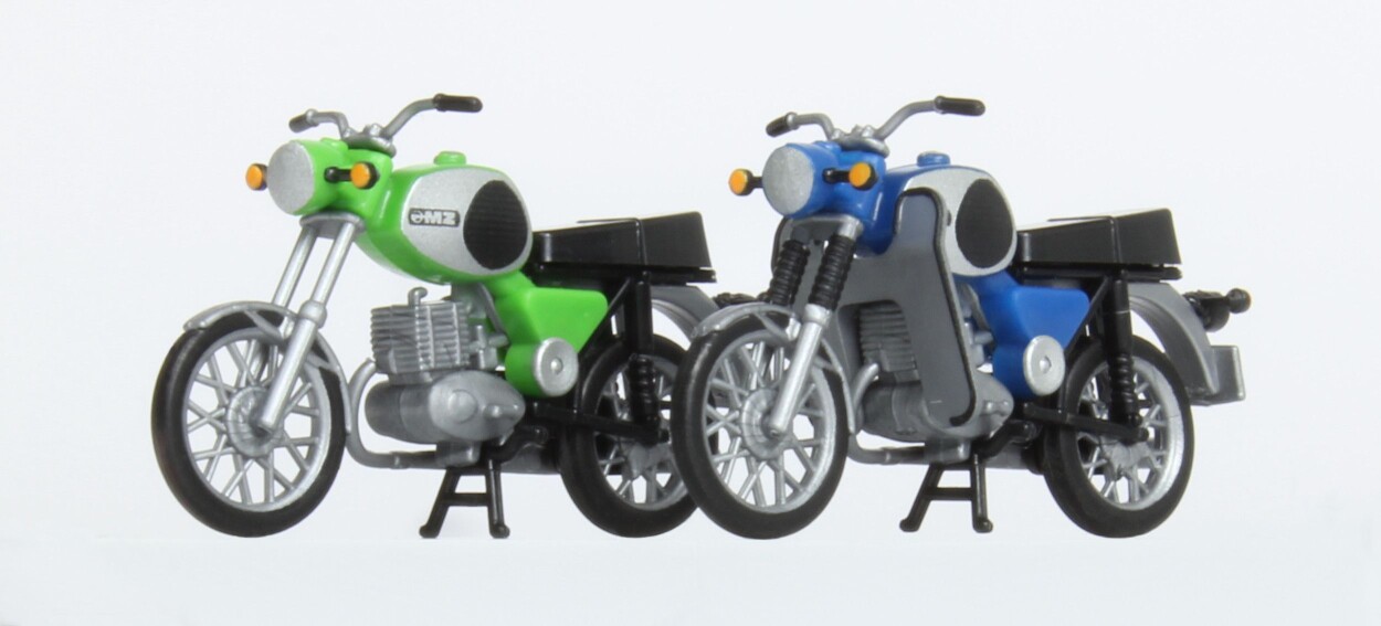 KRES 10251 2x MZ TS 250 grün und blau, Komplettmodelle