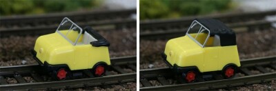 KRES 50055 Gleiskraftrad GKR Typ 1 Schienentrabi gelb geschlossen Komplettmodell