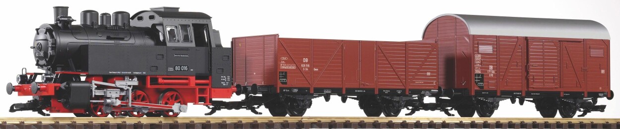 PIKO 37120 BR 80, Start-Set 2 Güterwagen, Ep. III DB Sound