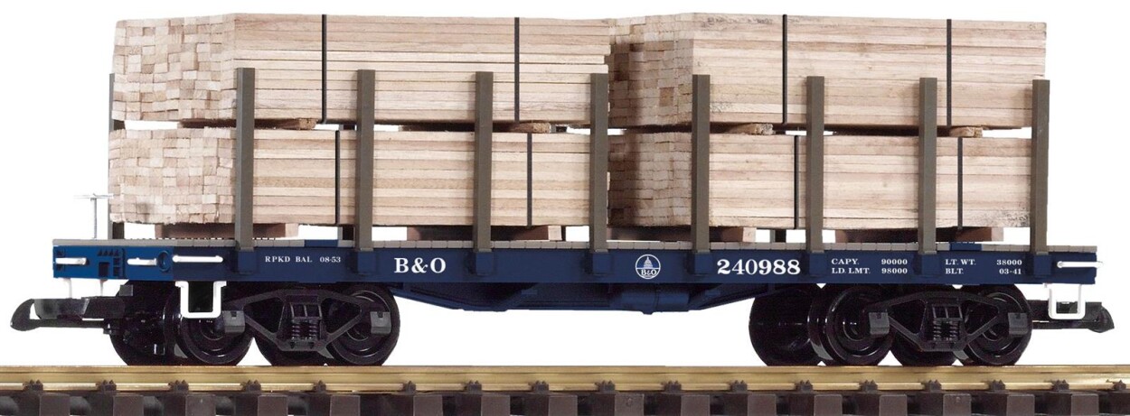 PIKO 38741 Flachwagen B&O mit Holzladung