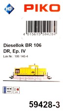 PIKO 59428-3 BR106 Diesellok 106 146-4 Ep. IV DR