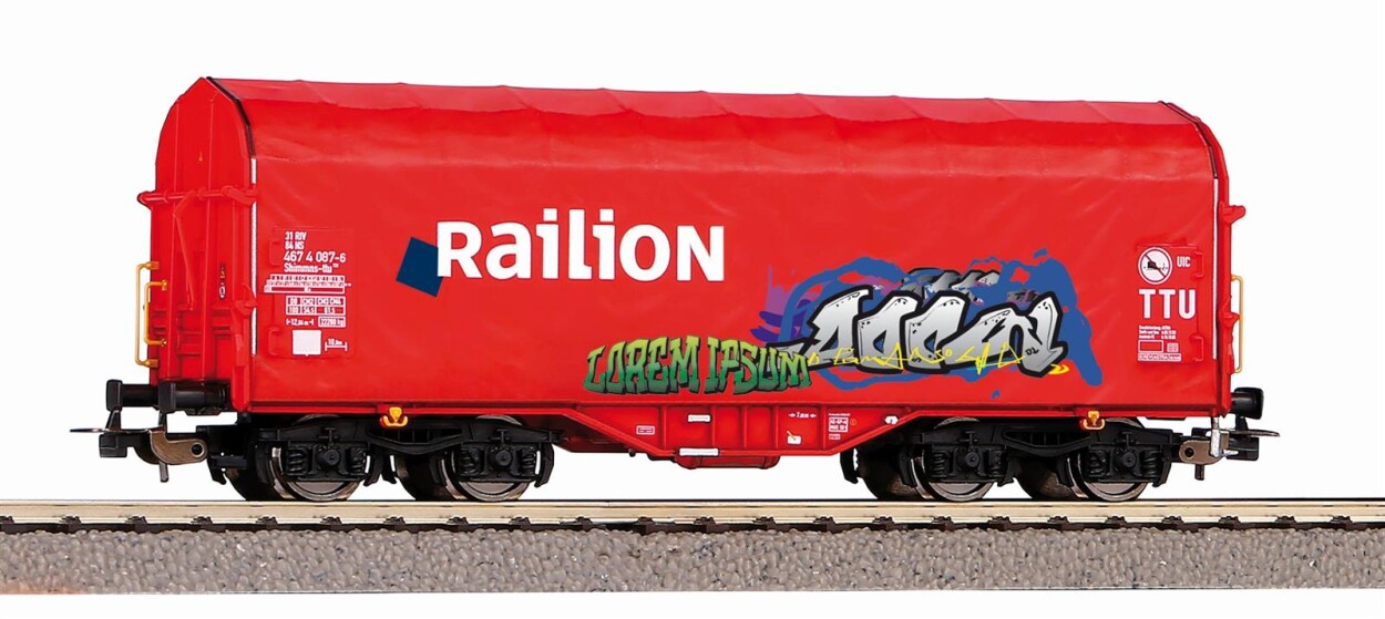 PIKO 58981 Schiebeplanwagen mit Graffiti Ep. V Raillion NS