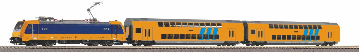 PIKO 97939 BR 185, Start-Set Personenzug, NS mit Bettung