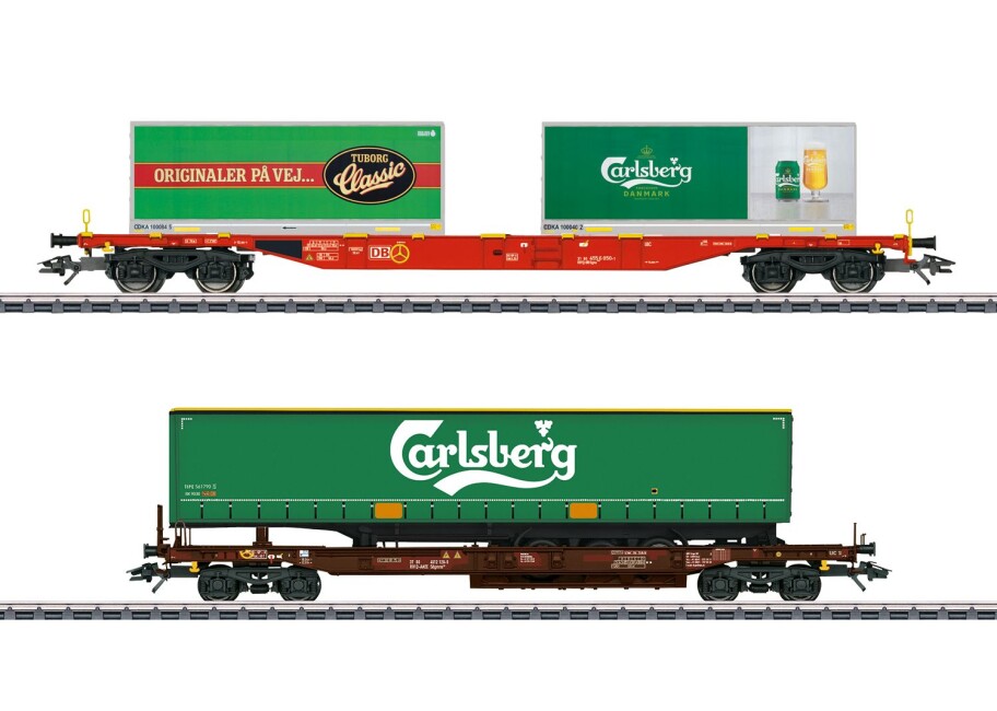 Märklin 47109 3-Set KLV-Güterwagen "Carlsberg und Tuborg" Ep. VI AAE Cargo AG