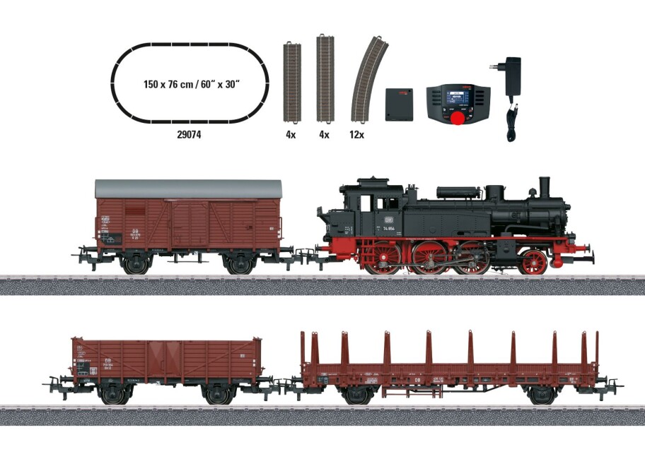 Märklin 29074 Start-Set BR74 und 3 Güterwagen, Ep. III DB
