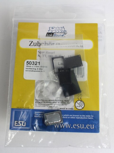 Haut Parleur 15mm / 11mm / 3.5mm 8 Ohms 0.5W DCC ESU 50321 Mod&eacute;lisme