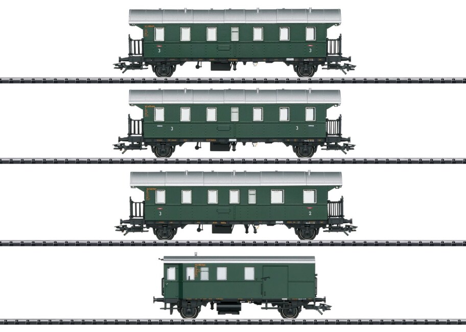 Trix 23456 4-Set Personenwagen mit Steuerwagen 3. Kl. Ep. III DB
