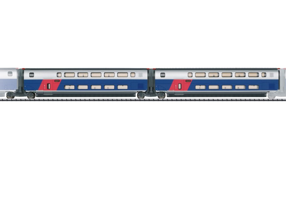 Trix 23487 2-Set Ergänzungswagen zum TGV 1. Kl. Ep. VI SNCF