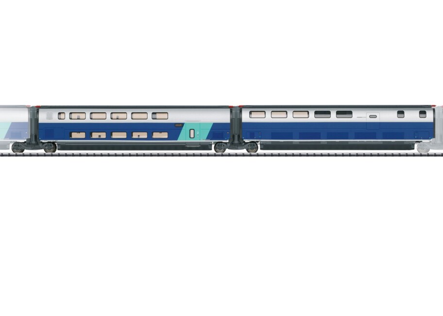 Trix 23489 2-Set Ergänzungswagen zum TGV 2. Kl. Ep. VI SNCF