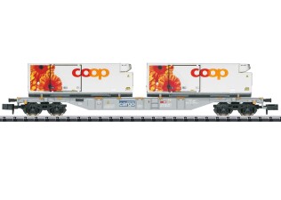 Minitrix 15491 Containertragwagen &quot;coop&reg;&quot; Ep. VI SBB Cargo