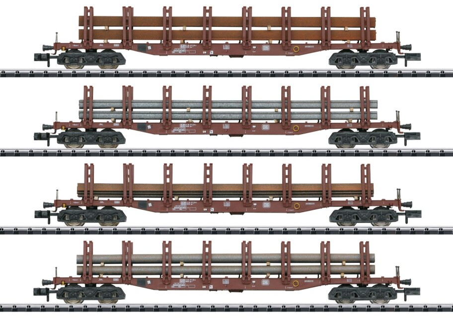 Minitrix 15484 4-Set Güterwagen "Stahltransport", Ep. IV DB