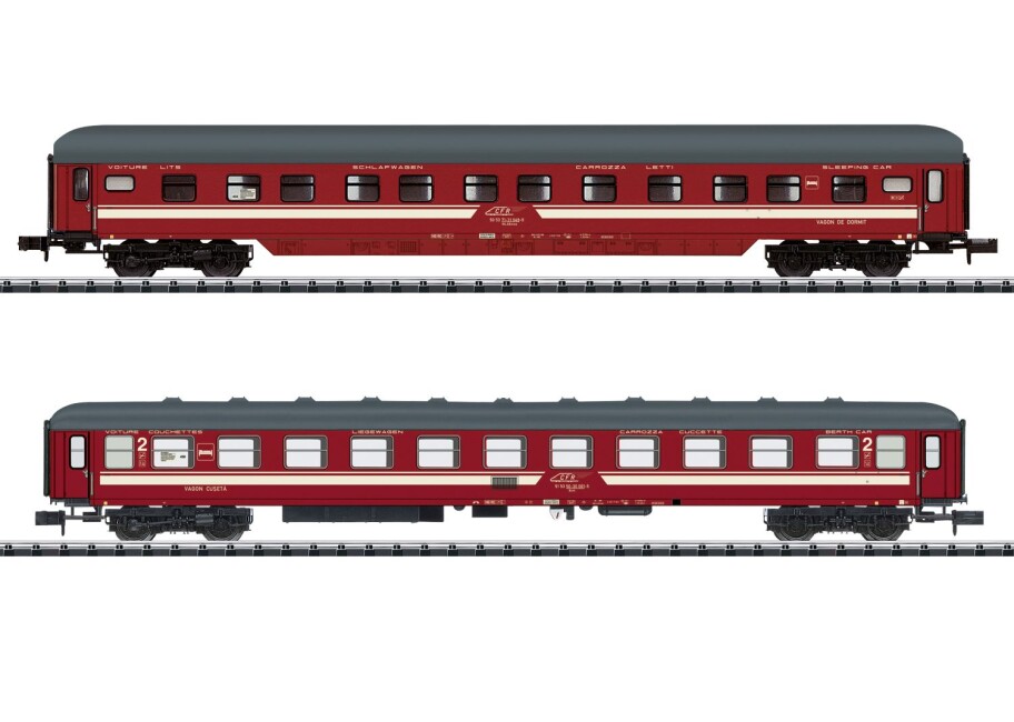 Minitrix 18254 2-Set Wagen "EC Venezia" 2. Kl. Ep. VI CFR Teil 3