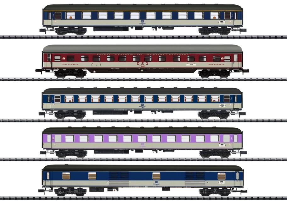 Minitrix 15473 5-Set Schnellzugwagen "D 730" Ep. IV DB