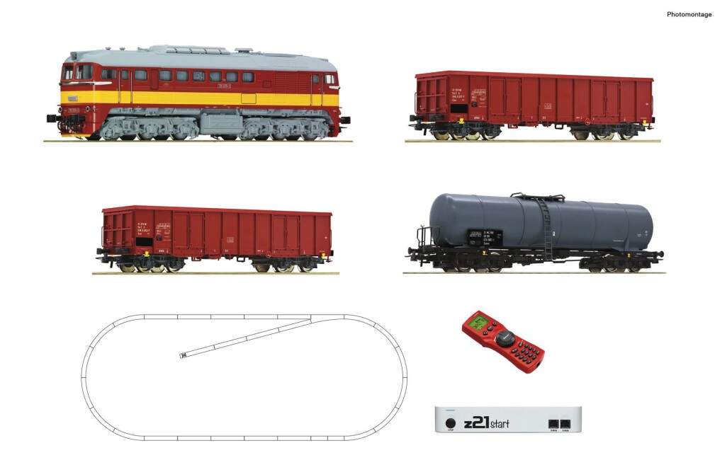 Roco 51332 Startpackung Rh T679.1 mit Güterzug CSD