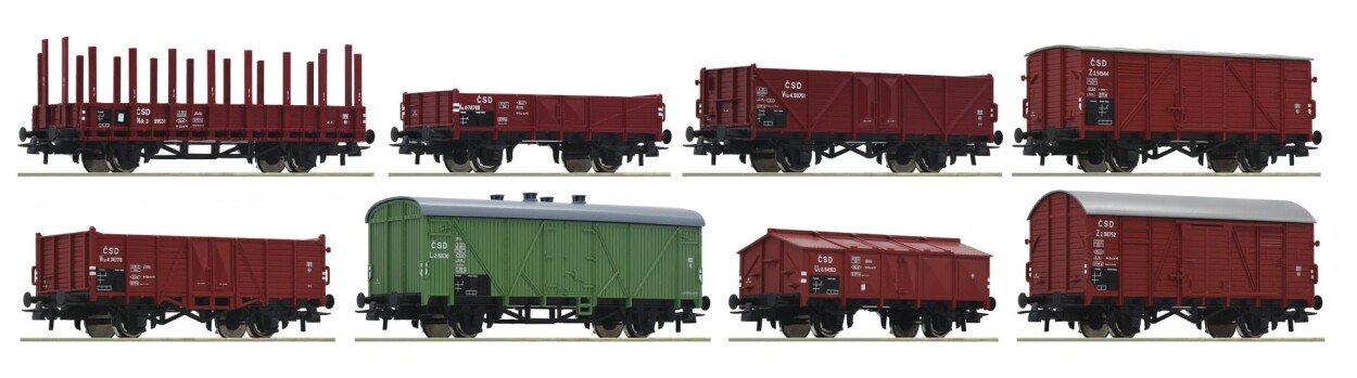 Roco 44001 8-Set Güterwagen Ep. III CSD