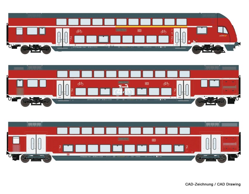 Roco 74151 3-Set Doppelstockwagen Ep. VI DB AG AC