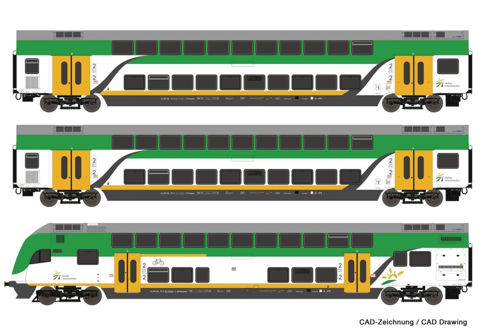 Roco 74160 3-Set Doppelstockwagen Ep. VI Koleje Mazowieckie