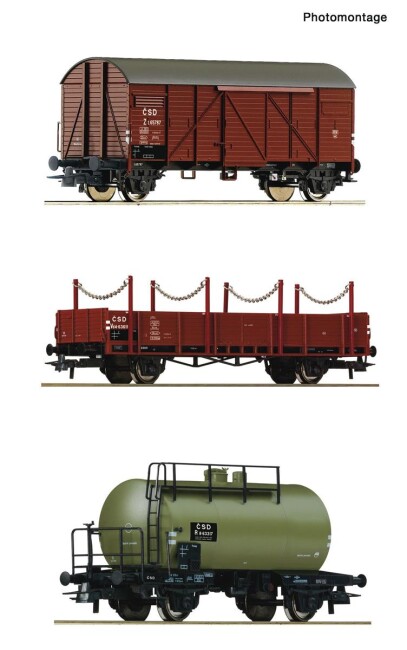 Roco 76018 3-Set Güterwagen Ep. III CSD