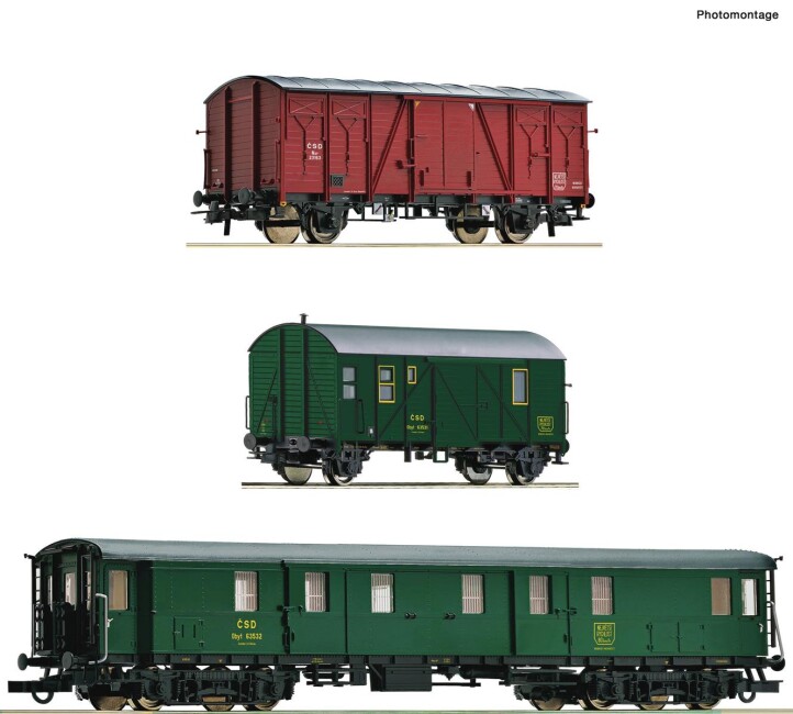 Roco 76019 3-Set Bauzugwagen Ep. IV-V CSD