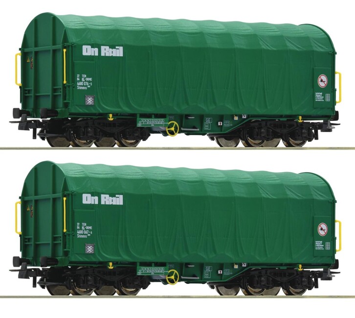 Roco 76049 2-Set Schiebeplanenwagen Ep. VI On Rail