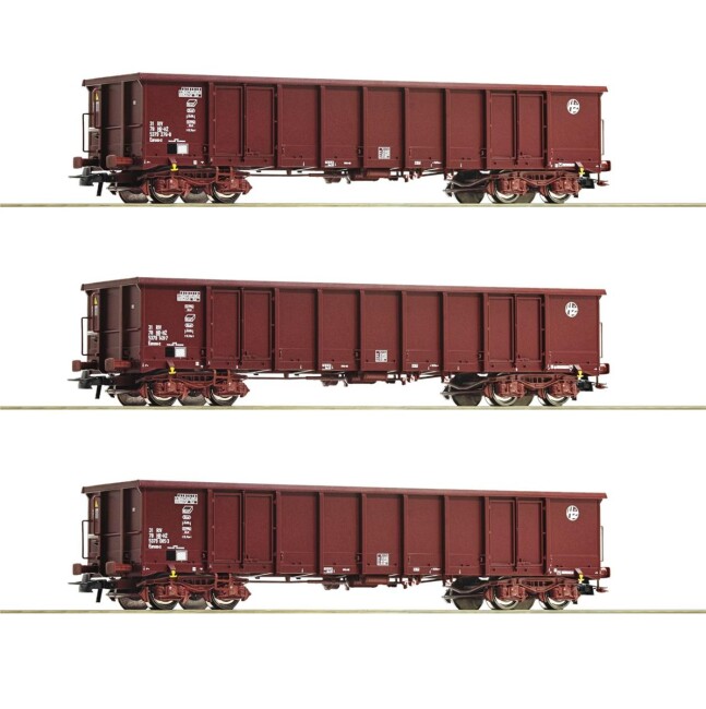 Roco 76091 3-Set Offene Güterwagen Ep. VI HZ Cargo