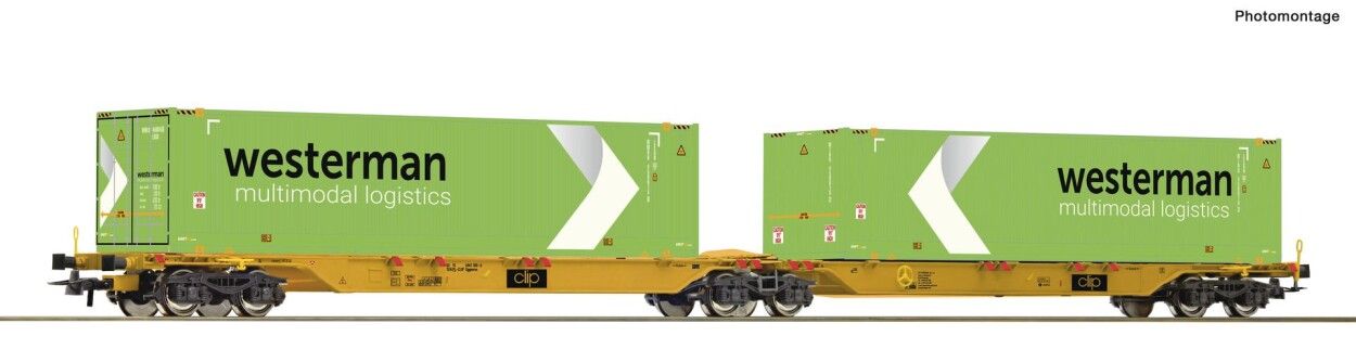 Roco 76631 Container-Doppeltragwagen "westermann", Ep. VI CLIP