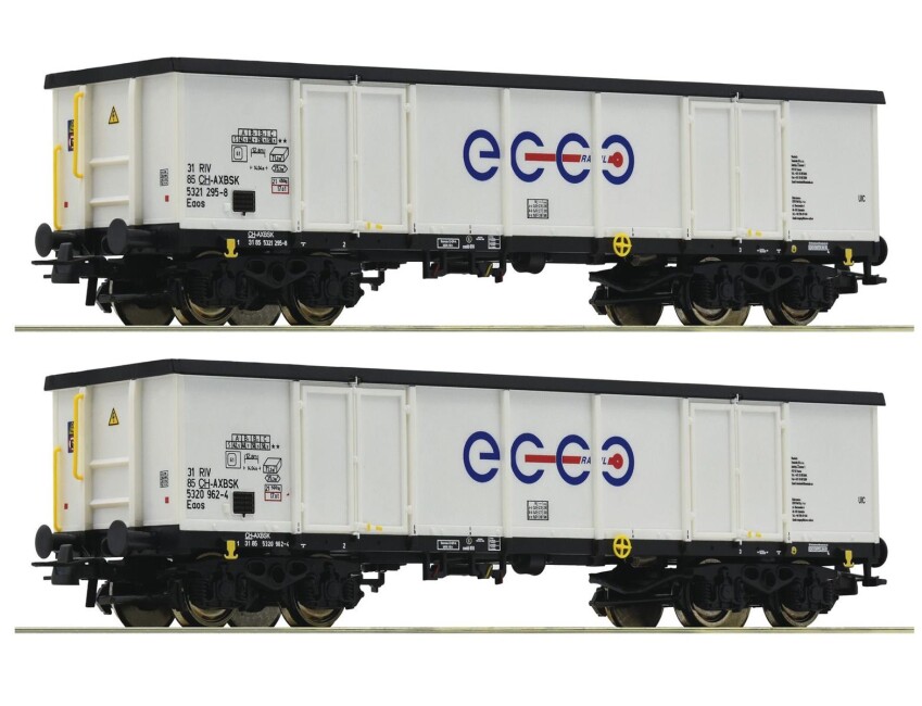 Roco 76731 2-Set Offene Güterwagen Ep. VI Ecco Rail