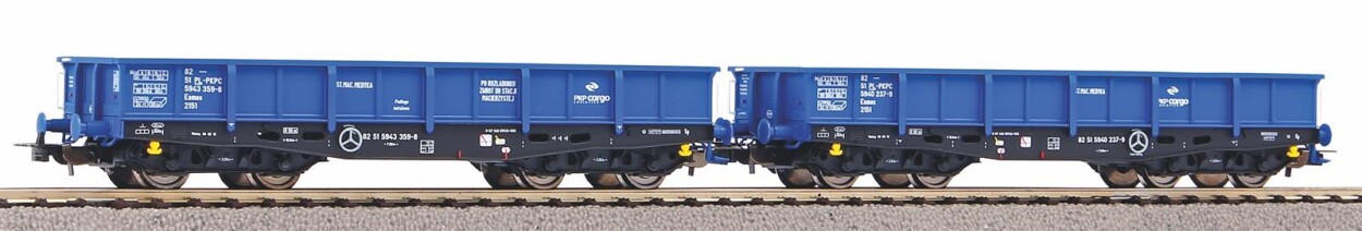 PIKO 58385 2-Set Niederbordwagen 401Zp Ep. VI PKP Cargo