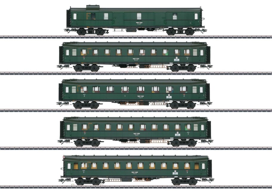 Trix 23388 Schnellzugwagen-Set 5W Hechtwagen 3. Kl. Ep. II DRB, Clubmodell