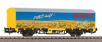 PIKO 72227AC Gedeckter G&uuml;terwagen &quot;Ukraine 2022&quot;