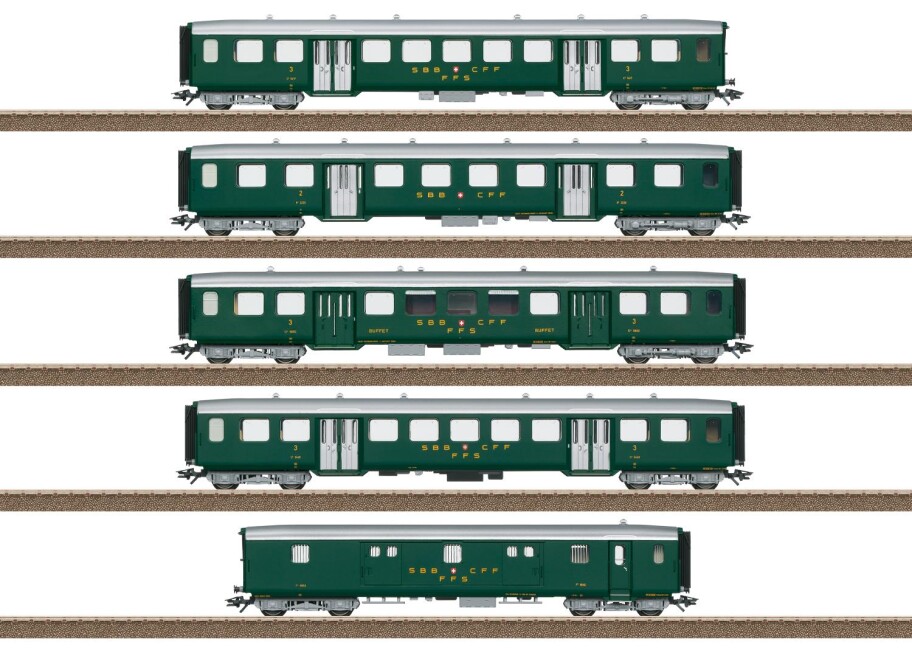 Trix 23134 Personenwagen (5 er Set) 2./3. Kl. Ep. III SBB