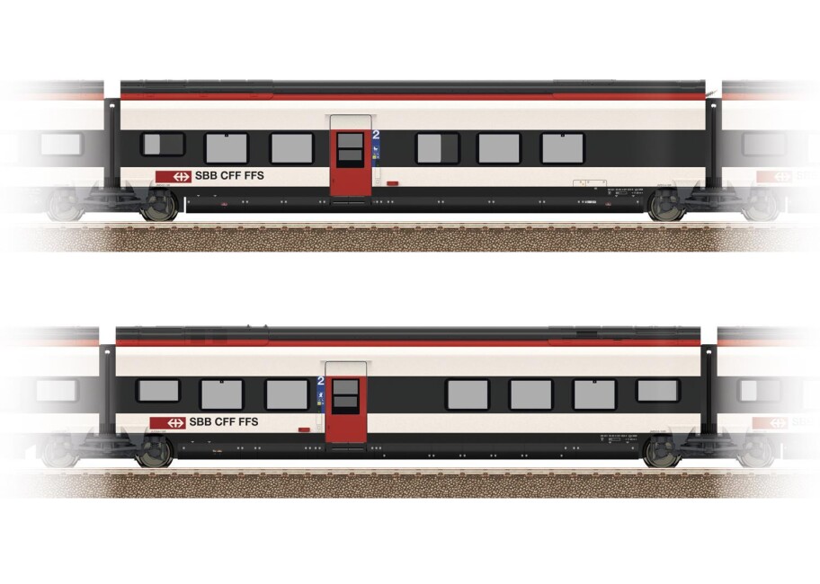 Trix 23282 Personenwagen (2 er Set) 2.Kl. Ep. VI SBB