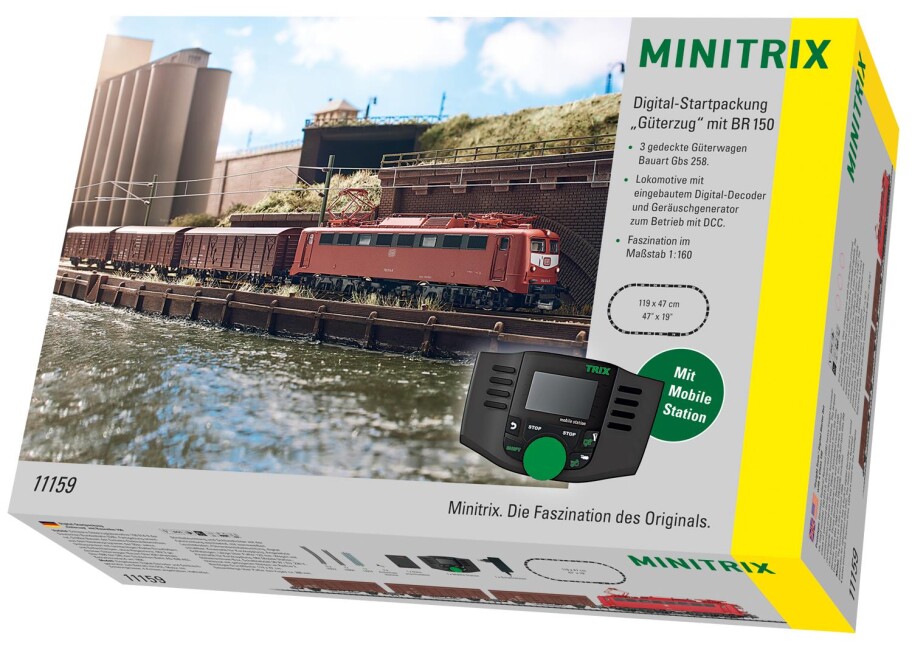 Minitrix 11159 Startpackung Güterzug E-Lok BR 150 DB