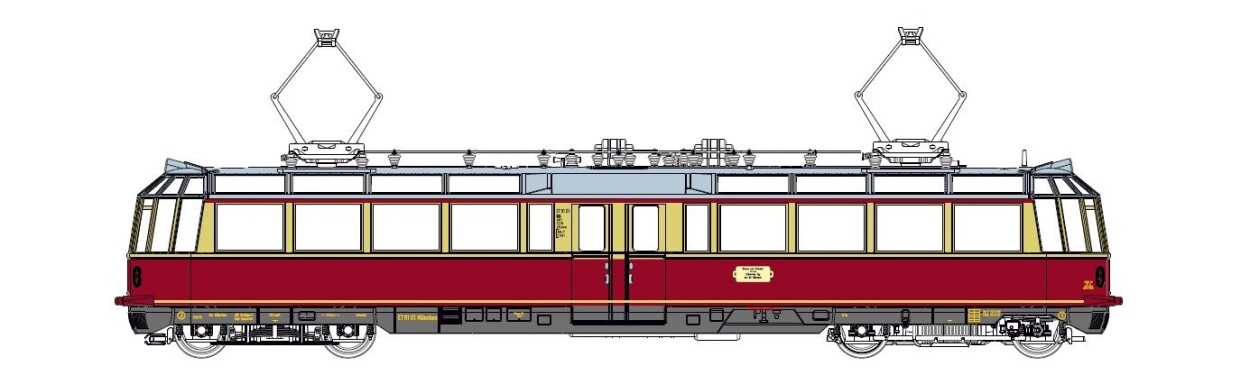 KRES 51020100 Gläserner Zug ET 9101 rot-beige Ep. III DB