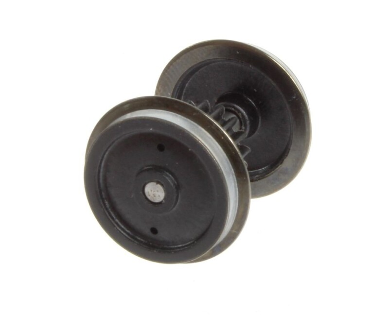 Gützold 31039020-15 Radsatz schwarz mit Zahnrad und Haftreifen (alt 39200-15, 005048011)