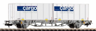 PIKO 58732 Postcontainerwagen mit 2x 20 Container Cargo Domino Ep. V SBB