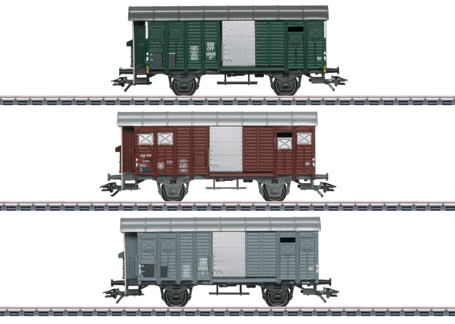 Märklin 46568 3er Set gedeckte Güterwagen K3 Ep. III SBB