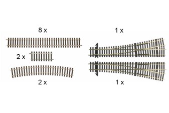 Lenz 45150-01 Gleis - Erg&auml;nzungsset mit 12 Gleisen...