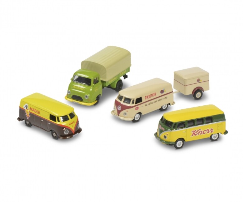 Schuco 452655400 Set STARKE MARKEN VW T1 Hanomag 1:87