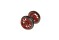 G&uuml;tzold 31041110-03 Radsatz rot mit Zahnrad und Haftreifen