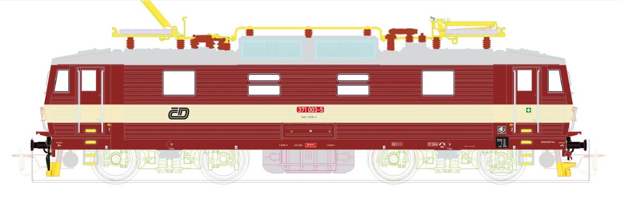 Kühn 32934 E-Lok BR371 rot/weiß Ep. V CD