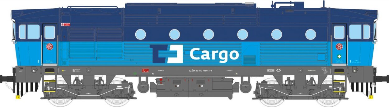 Kühn 33364 Diesellok Rh750 blau Ep. V CD Cargo