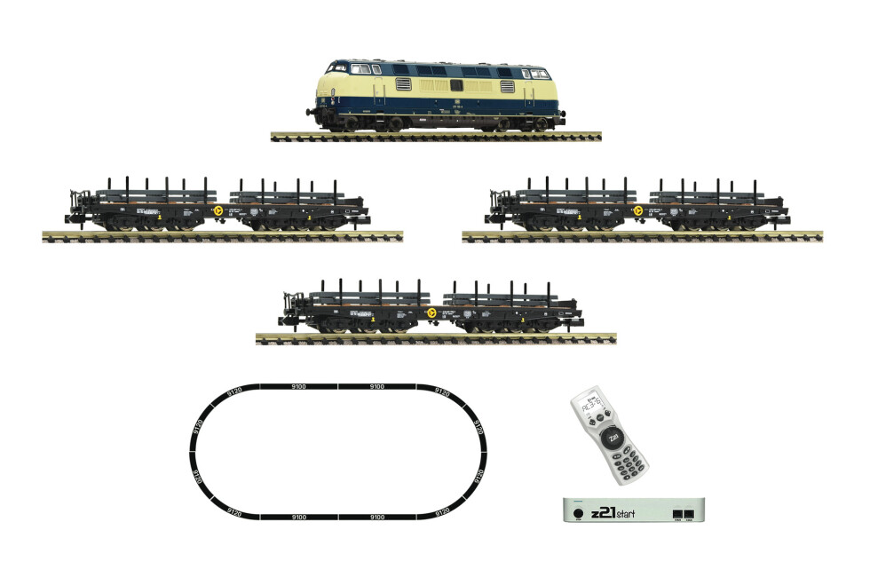 Fleischmann 931902 Start-Set Güterzug mit Diesellok 221 z21 Ep. IV DB