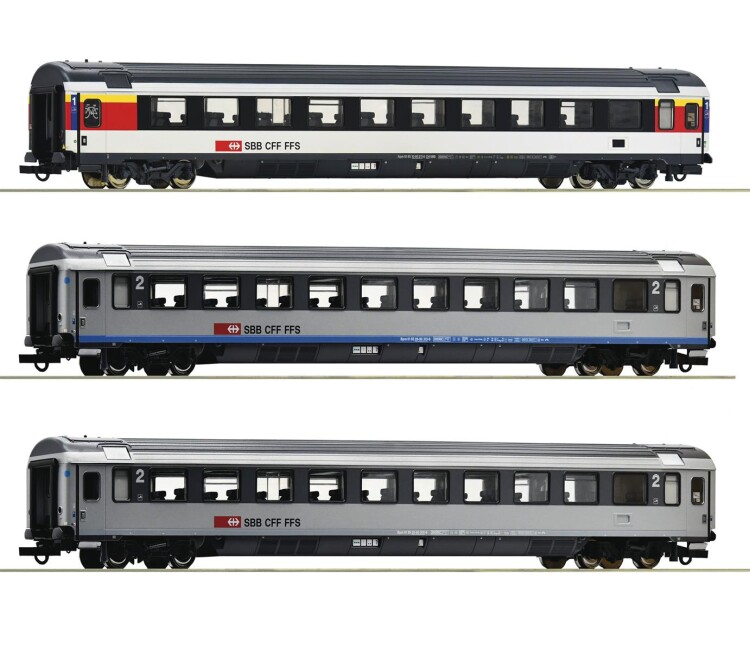 Roco 74022 3er Set EC 6/7 Eurocity 2 Ep. VI SBB