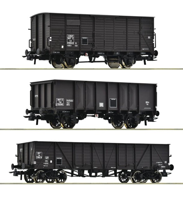 Roco 76004 3er Set Güterwagen Ep. III SNCF