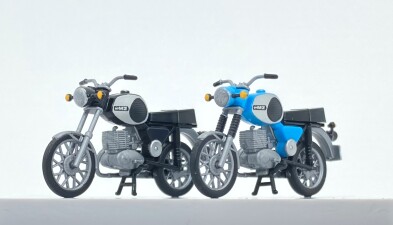 KRES 55049030 2x MZ TS 250 schwarz und hellblau Komplettmodelle