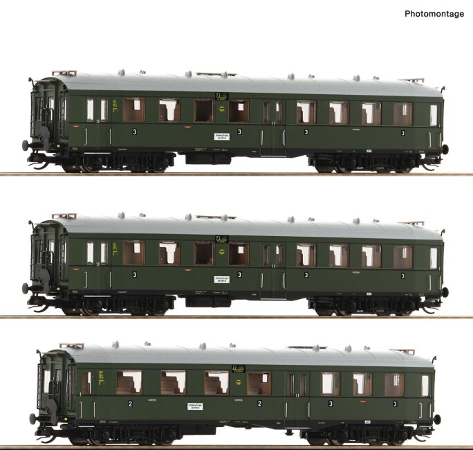 Roco 6280001 3er Set Personenwagen „Altenberger“ Ep. II DRG