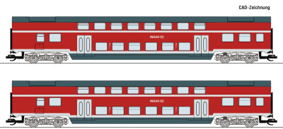 Roco 6280009 2er Set Doppelstockwagen rot 2 Ep. VI DB AG