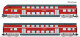 Roco 6280008 2er Set Doppelstockwagen rot 1 Ep. VI DB AG