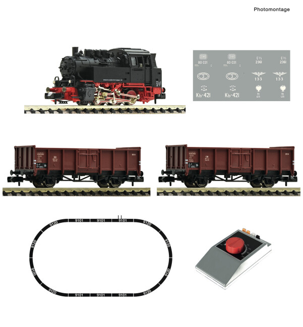 Fleischmann 5160002 Start-Set Güterzug mit Dampflok BR80 Ep. III Privat